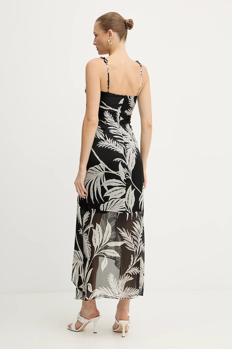 Guess sukienka STACIE kolor czarny maxi rozkloszowana W5YK64 WCWF2 - zdjęcie produktu nr 2
