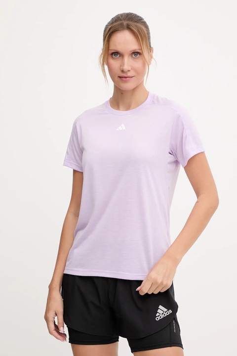 adidas Performance t-shirt treningowy Aeroready Wourkout Essentials damski kolor fioletowy JY4574 - zdjęcie produktu nr 1
