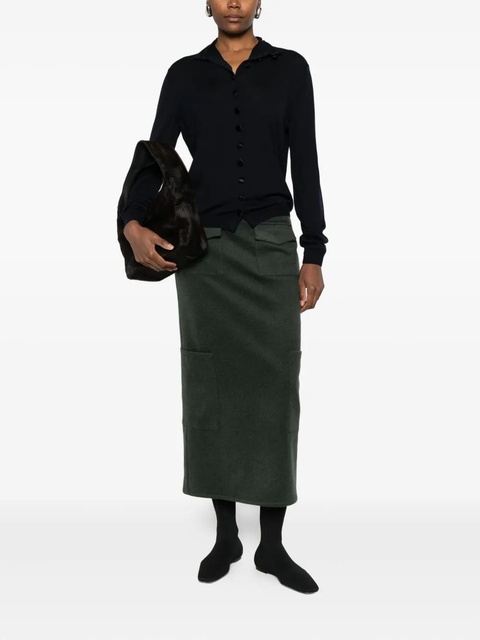 KHAITE high-neck buttoned cardigan - Black - zdjęcie produktu nr 2