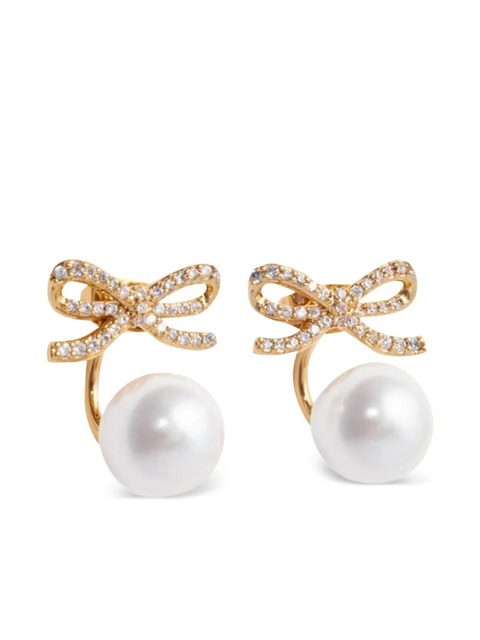 Self-Portrait faux-pearl embellished earrings - Gold - zdjęcie produktu nr 1