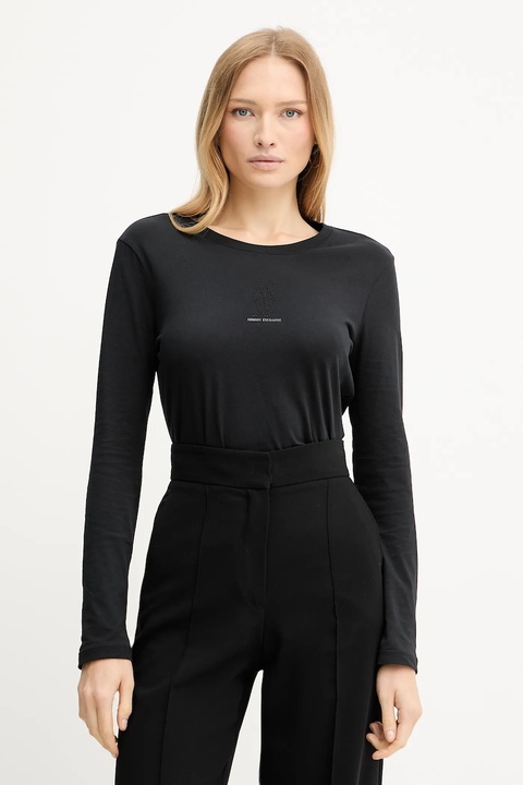 Armani Exchange longsleeve bawełniany kolor czarny XW001350 AF17172 - zdjęcie produktu nr 1