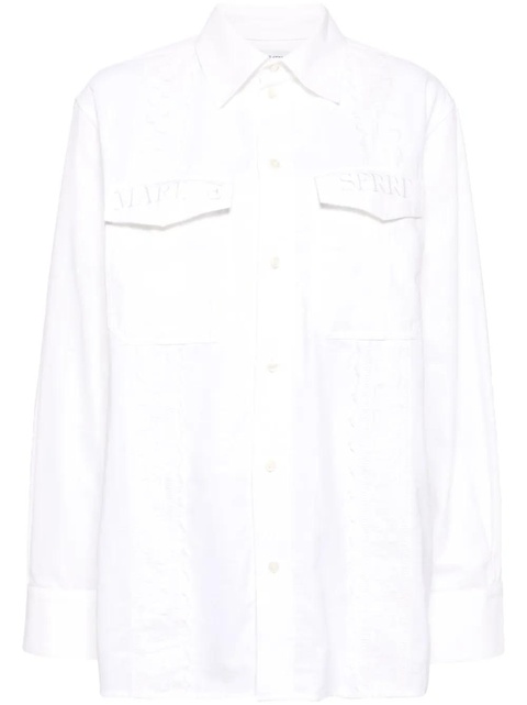 Marine Serre upcycled twin pocket shirt - White - zdjęcie produktu nr 1