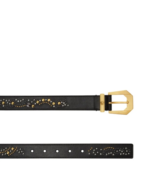 Versace crystal-embellished leather belt - Black - zdjęcie produktu nr 2