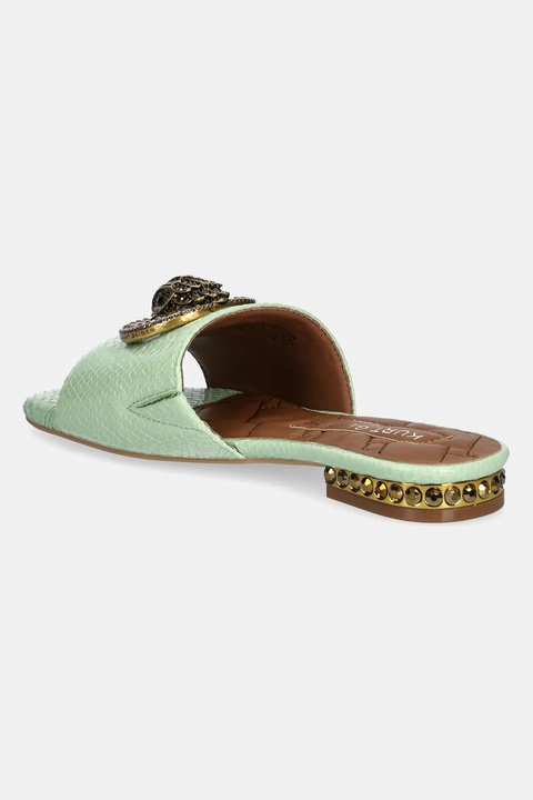 Kurt Geiger London klapki skórzane Chelsea Flat Sandal damskie kolor zielony 3416273719 - zdjęcie produktu nr 2