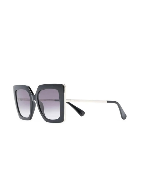 Max Mara Eyewear engraved-logo square-frame sunglasses - Black - zdjęcie produktu nr 2