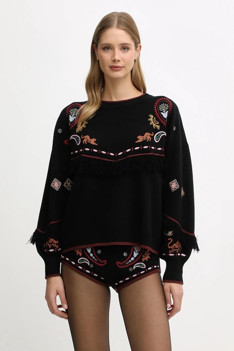 Never Fully Dressed sweter damski kolor czarny NFDKN731 - zdjęcie produktu nr 1