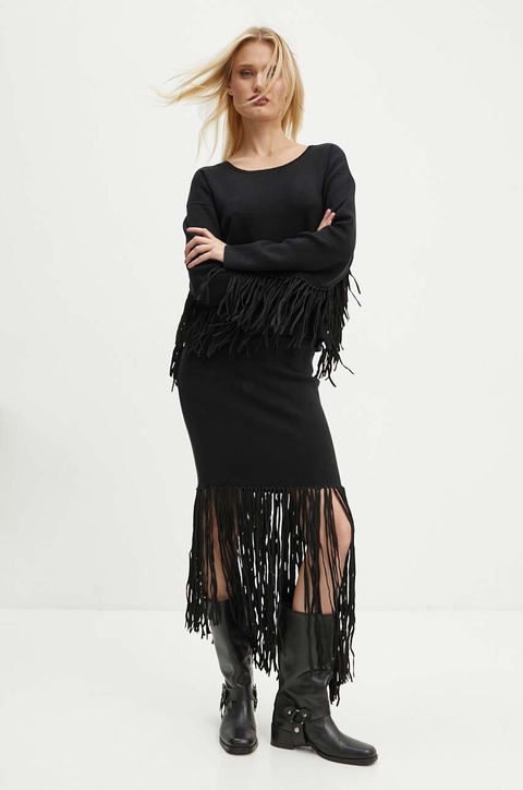MUNTHE sweter TAGILLU damski kolor czarny lekki 243161524376 - zdjęcie produktu nr 1