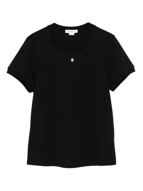 Alexander McQueen logo cotton t-shirt - Black - zdjęcie produktu nr 1