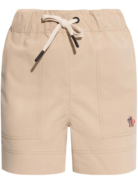 Moncler Grenoble logo-embroidered shorts - Neutrals - zdjęcie produktu nr 1