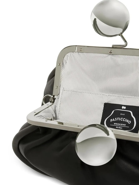 Weekend Max Mara medium MILVANEW nappa leather clutch bag - Black - zdjęcie produktu nr 2