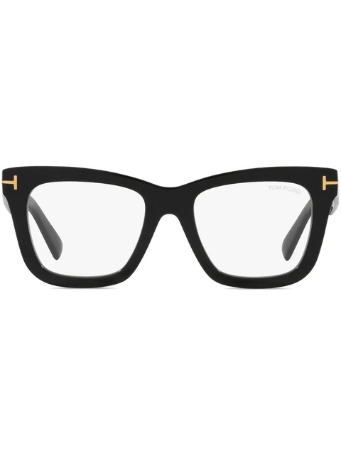 TOM FORD Eyewear logo-plaque square-frame glasses - Black - zdjęcie produktu nr 1