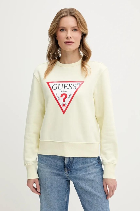 Guess bluza damska kolor żółty z nadrukiem W2YQ16 KBA11 - zdjęcie produktu nr 1
