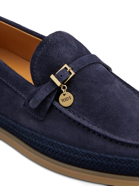 Tod's buckle-detail suede loafers - Blue - zdjęcie produktu nr 2