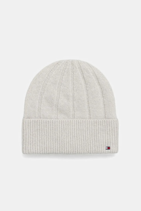 Tommy Hilfiger czapka z dodatkiem wełny kolor szary AW0AW17779 - zdjęcie produktu nr 1