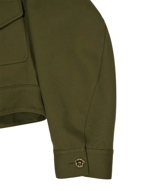 Givenchy patch-pocket cropped military jacket - Green - zdjęcie produktu nr 1