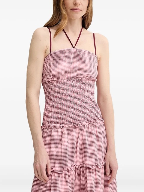 ALOHAS gingham smocked maxi dress - Red - zdjęcie produktu nr 1