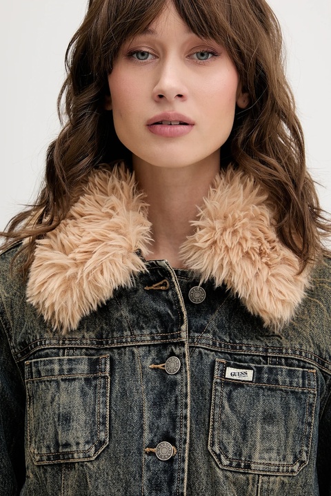 Guess Originals kurtka jeansowa kolor granatowy przejściowa W5BN48 D4XYG - zdjęcie produktu nr 2