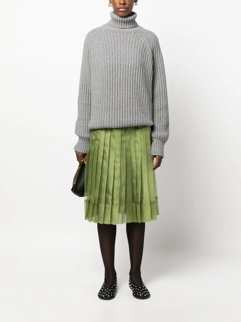KHAITE pleated midi skirt - Green - zdjęcie produktu nr 2