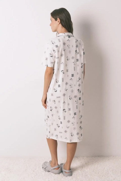 women'secret koszula nocna bawełniana SNOOPY damska kolor biały bawełniana 4442114 - zdjęcie produktu nr 2