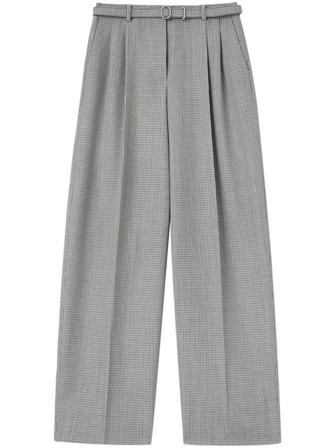 Jil Sander checked virgin-wool palazzo pants - Grey - zdjęcie produktu nr 1