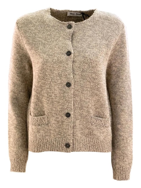 Miu Miu crew-neck cardigan - Neutrals - zdjęcie produktu nr 1