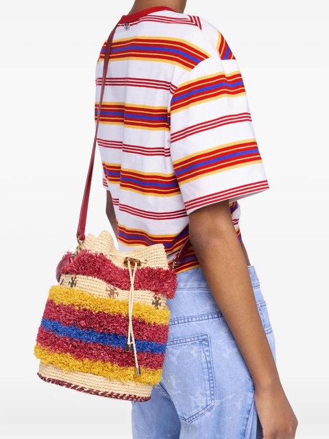 Rabanne woven striped bucket bag - Neutrals - zdjęcie produktu nr 2