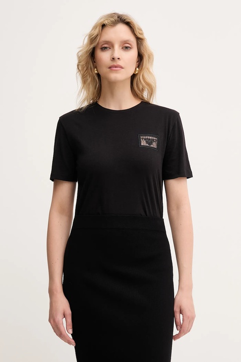 Twinset t-shirt bawełniany damski kolor czarny 252TP2051 - zdjęcie produktu nr 1