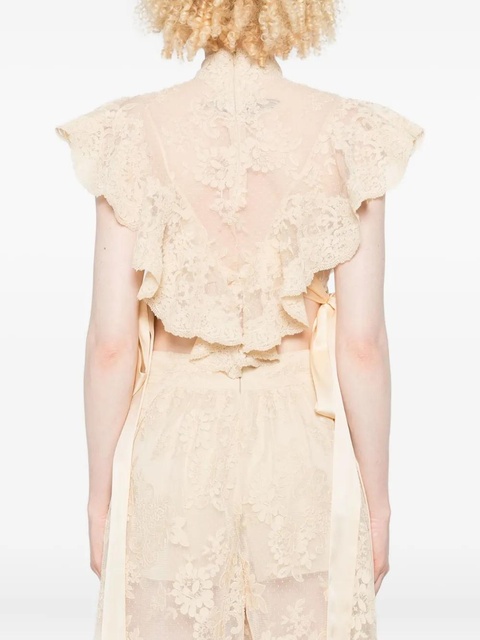 ZIMMERMANN Hypnotic lace ruffled top - Neutrals - zdjęcie produktu nr 2