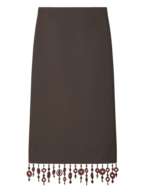 Tory Burch embellished crepe midi skirt - Brown - zdjęcie produktu nr 1