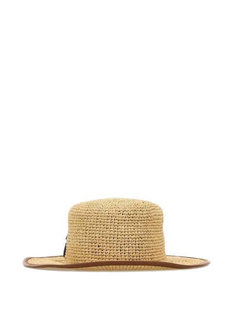 Gucci straw leather-trimmed hat - Neutrals - zdjęcie produktu nr 2