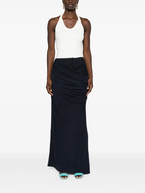 Christopher Esber Wrapped denim-trim maxi skirt - Blue - zdjęcie produktu nr 2