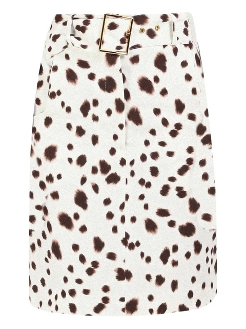 Rowen Rose dalmatian-pattern belted skirt - White - zdjęcie produktu nr 1