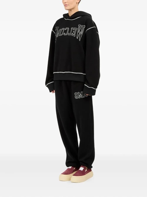 MM6 Maison Margiela logo-embroidered hoodie - Black - zdjęcie produktu nr 1