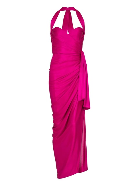 Balmain draped jersey midi dress - Pink - zdjęcie produktu nr 1