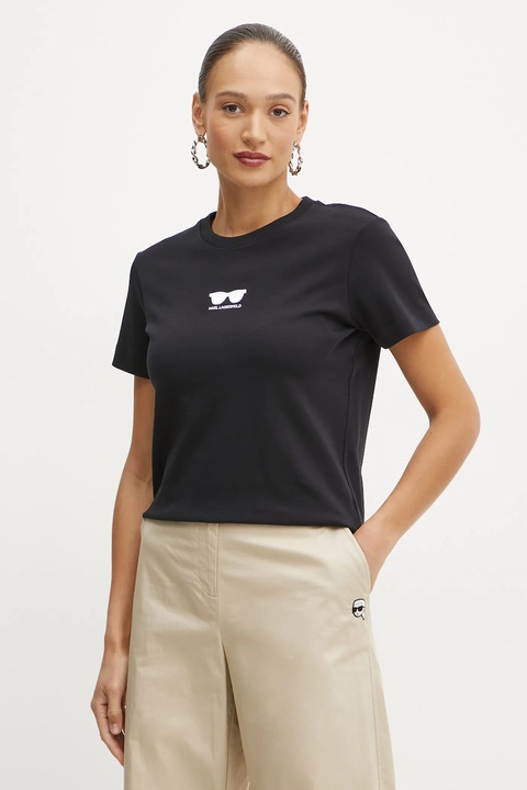 Karl Lagerfeld t-shirt bawełniany damski kolor czarny A1W17021 - zdjęcie produktu nr 1