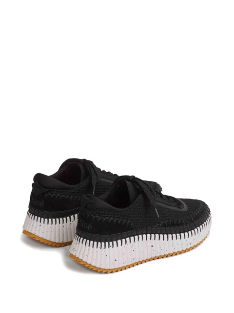 Chloé textured lace-up sneakers - Black - zdjęcie produktu nr 2