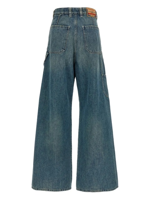 Diesel D-Sire-W used-effect wide-leg jeans - Blue - zdjęcie produktu nr 1