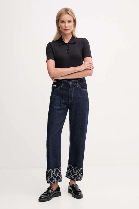 Calvin Klein Jeans polo damski kolor czarny LV047C907G - zdjęcie produktu nr 1