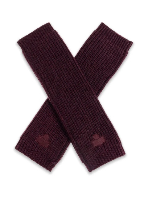 ISABEL MARANT ribbed logo gloves - Purple - zdjęcie produktu nr 1