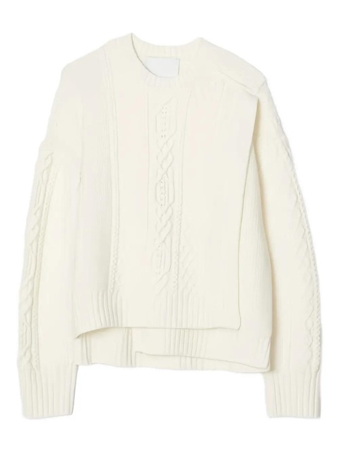 3.1 Phillip Lim cable-knit panelled sweater - Neutrals - zdjęcie produktu nr 1