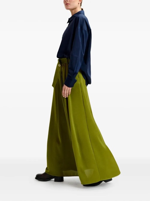 Essentiel Antwerp pleated-detail belted skirt - Green - zdjęcie produktu nr 2