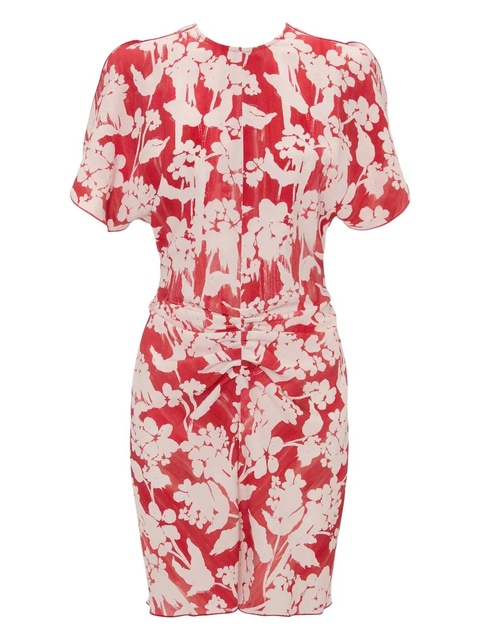 Victoria Beckham floral-print gathered mini dress - White - zdjęcie produktu nr 2