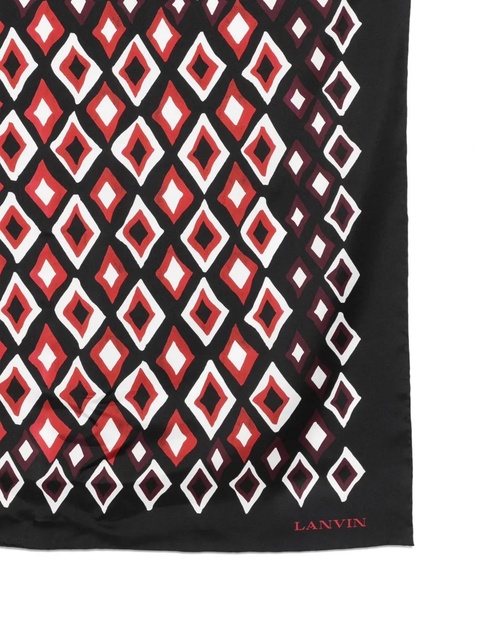 Lanvin diamond-pattern silk scarf - Black - zdjęcie produktu nr 2
