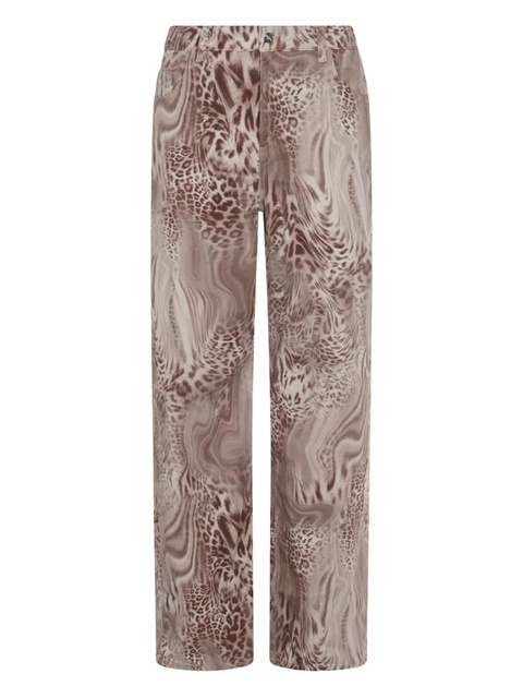 Blumarine leopard-print straight-leg jeans - Brown - zdjęcie produktu nr 1