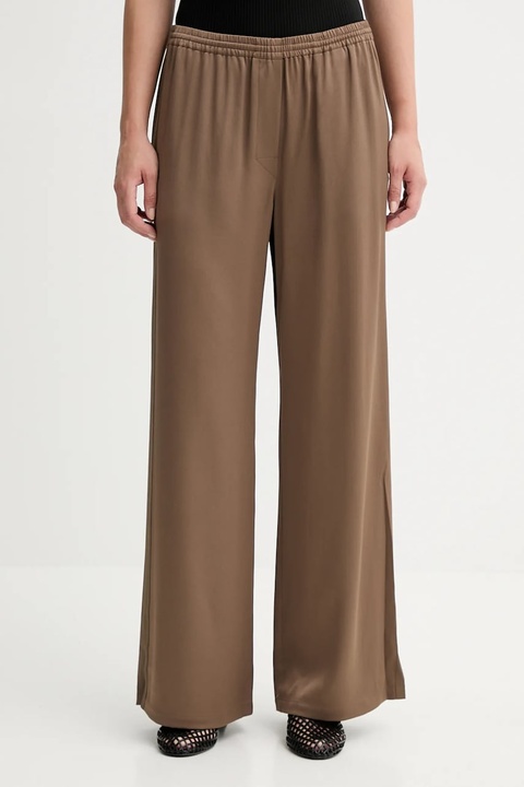 Filippa K spodnie damskie kolor brązowy szerokie high waist 31616 - zdjęcie produktu nr 1