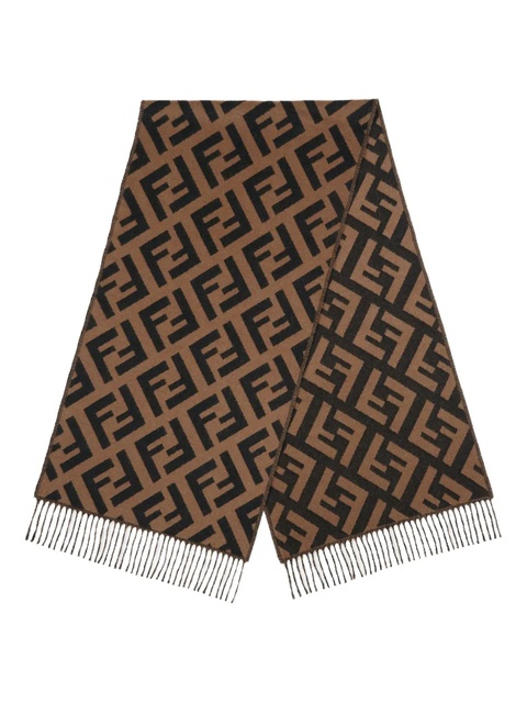 FENDI jacquard knit FF logo scarf - Brown - zdjęcie produktu nr 1