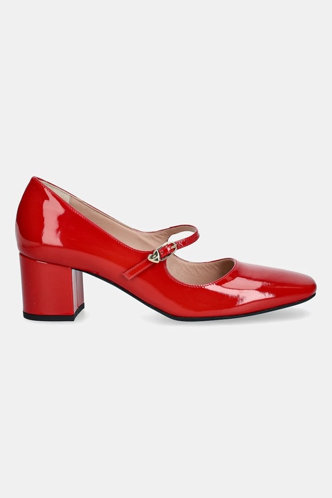 Love Moschino czółenka skórzane kolor czerwony na słupku JA10385G1NIH0500 - zdjęcie produktu nr 1