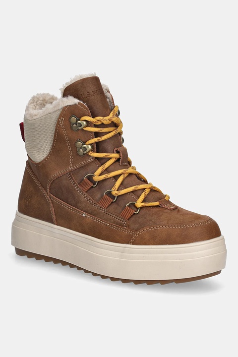 U.S. Polo Assn. botki ICY007 damskie kolor brązowy na płaskim obcasie ocieplone ICY007W/EUH1 - zdjęcie produktu nr 1