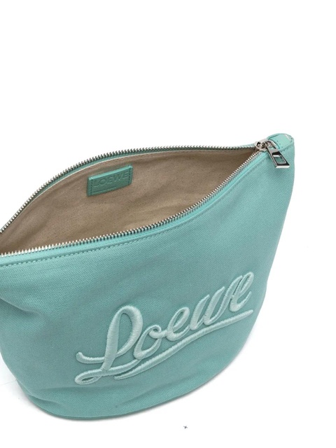 LOEWE embroidered-logo cosmetic bag - Blue - zdjęcie produktu nr 2