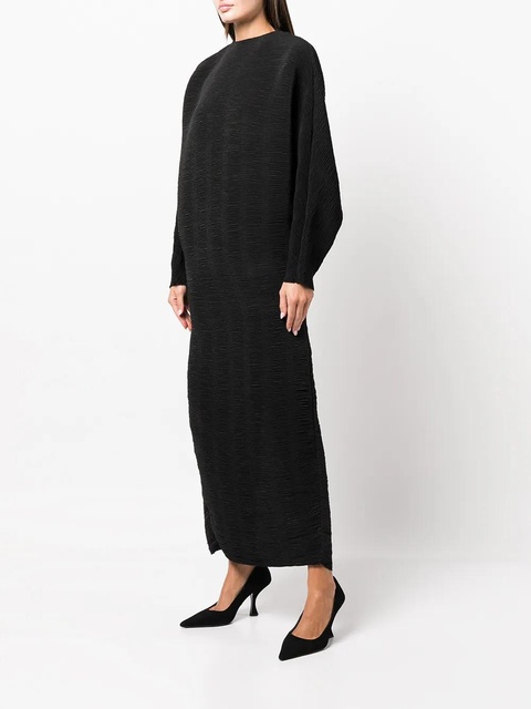Róhe Emerson V-back plissé-effect midi dress - Black - zdjęcie produktu nr 1